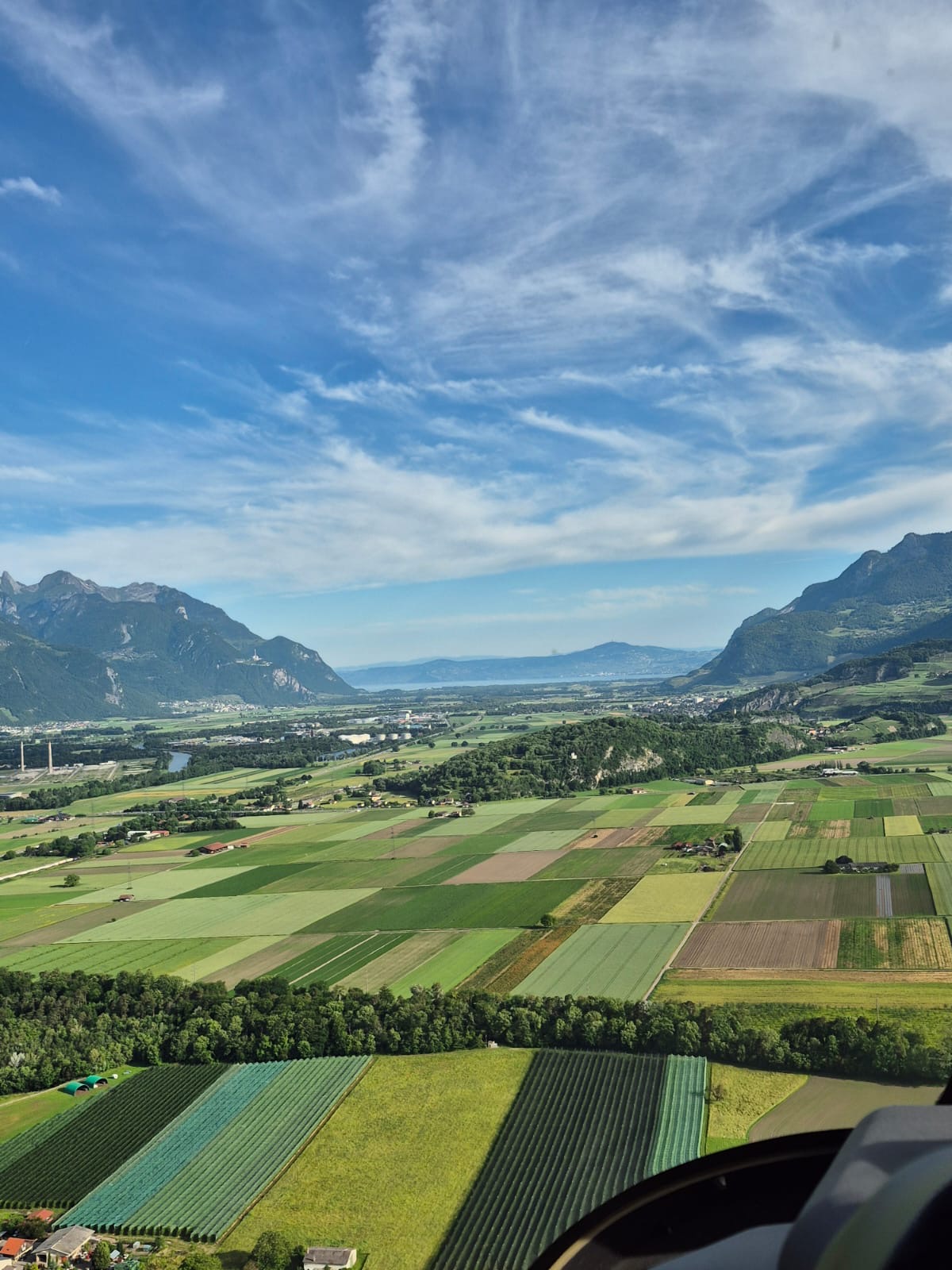 Vue aérienne du Chablais et du lac Léman, Suisse