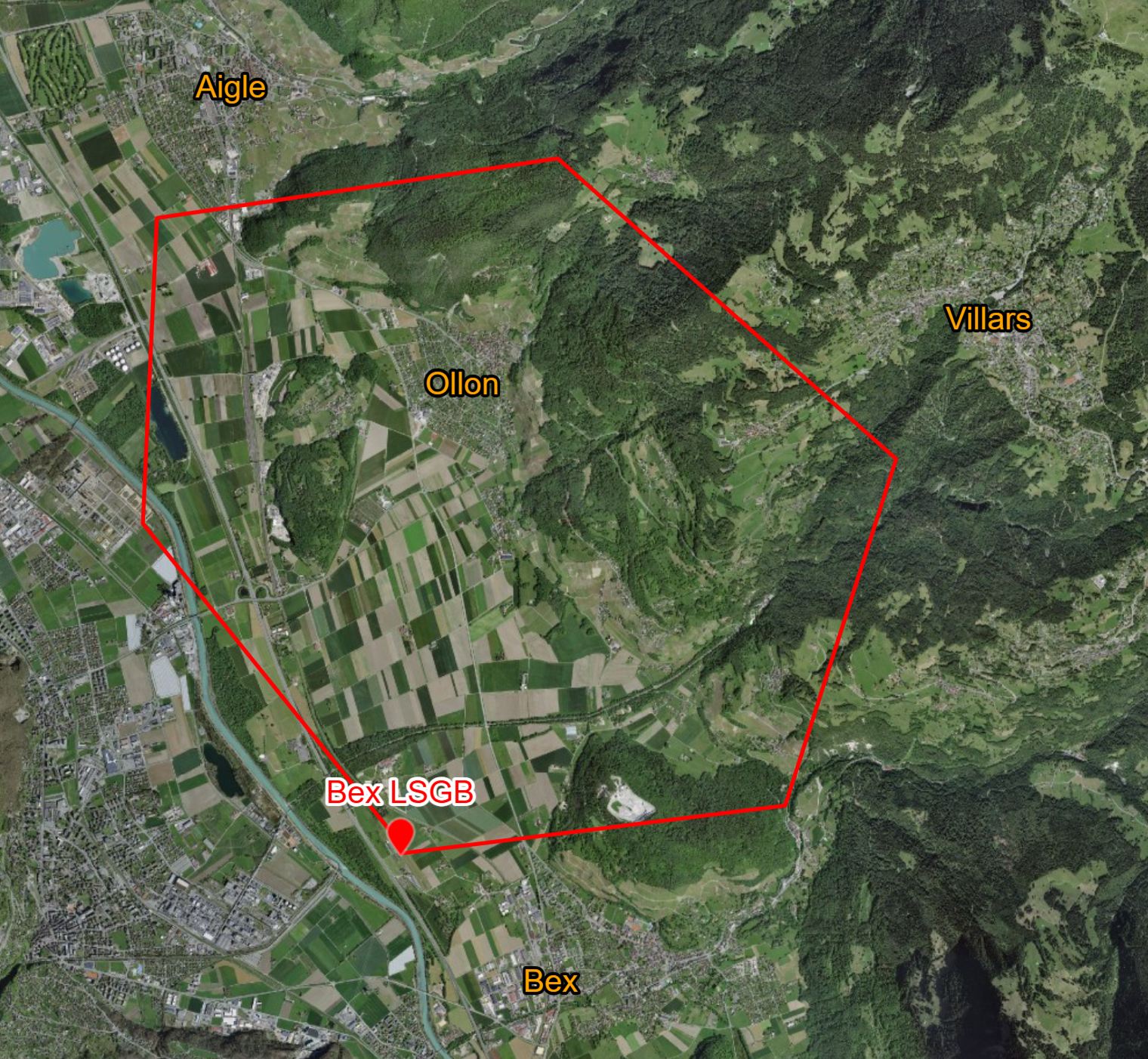 Carte du vol au-dessus du Chablais et du lac Léman